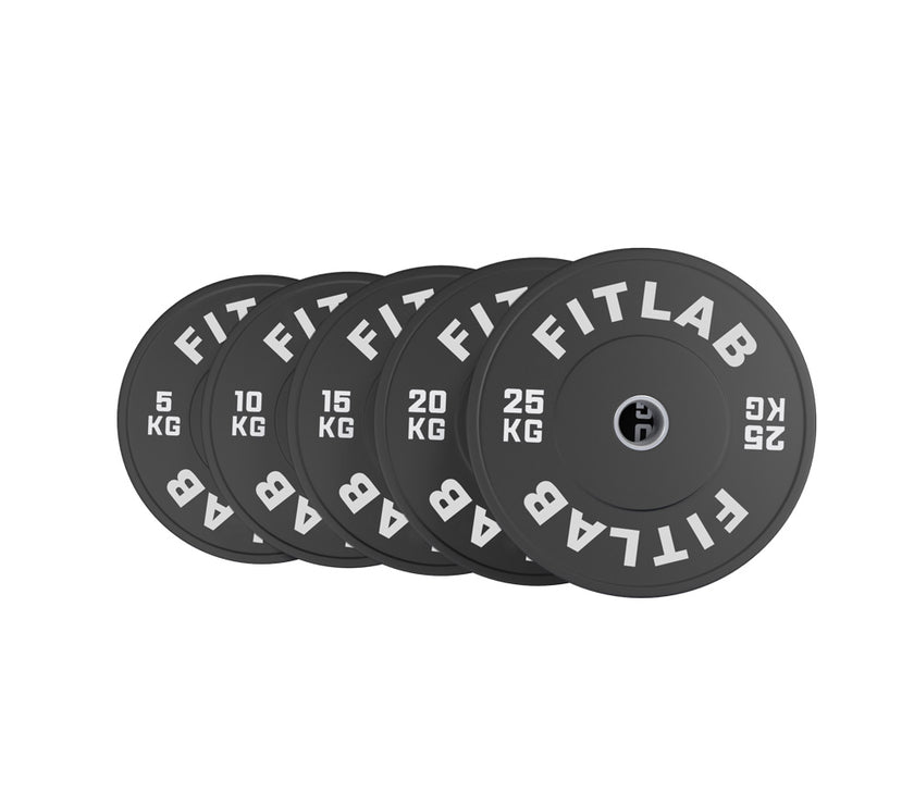 Fitlab Black Rubber Bumper Plate (with upturned ring) | Pre-Order ETA Mid February