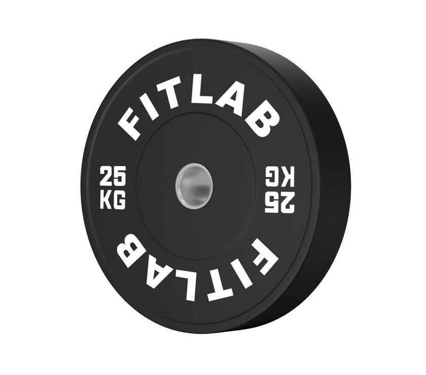 Fitlab Black Rubber Bumper Plate (with upturned ring) | Pre-Order ETA Mid February