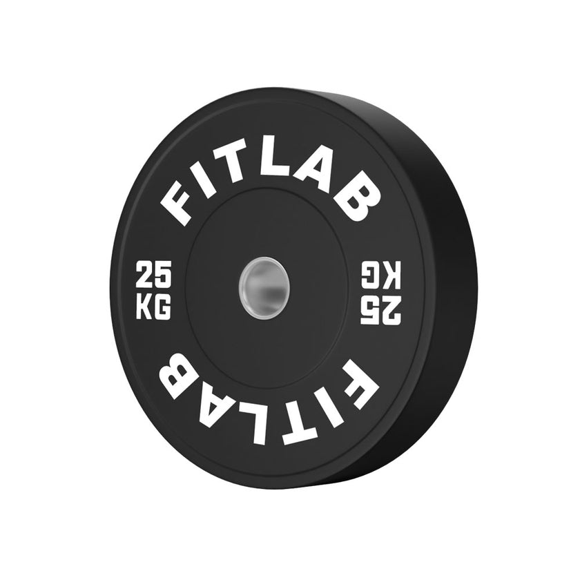 Fitlab Black Rubber Bumper Plate (with upturned ring) | Pre-Order ETA Mid February