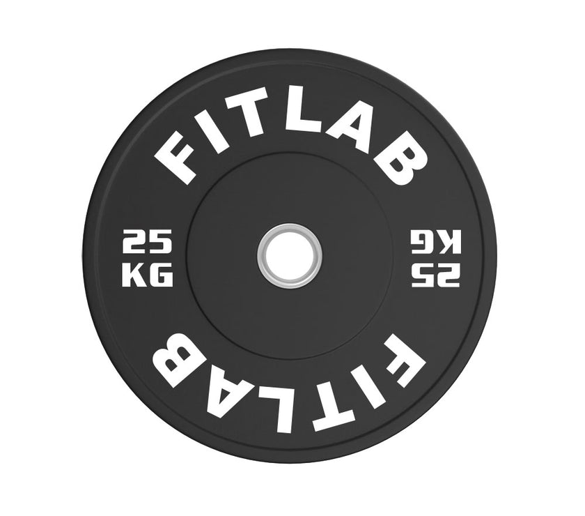 Fitlab Black Rubber Bumper Plate (with upturned ring) | Pre-Order ETA Mid February