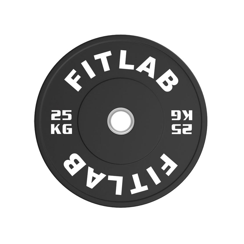 Fitlab Black Rubber Bumper Plate (with upturned ring) | Pre-Order ETA Mid February