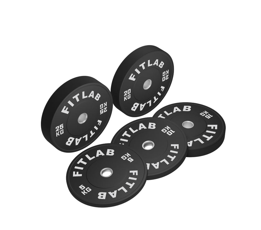 Fitlab Black Rubber Bumper Plate (with upturned ring) | Pre-Order ETA Mid February