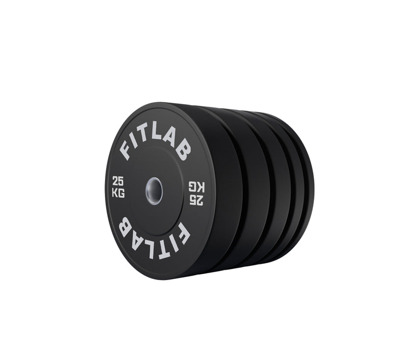 Fitlab Black Rubber Bumper Plate (with upturned ring) | Pre-Order ETA Mid February