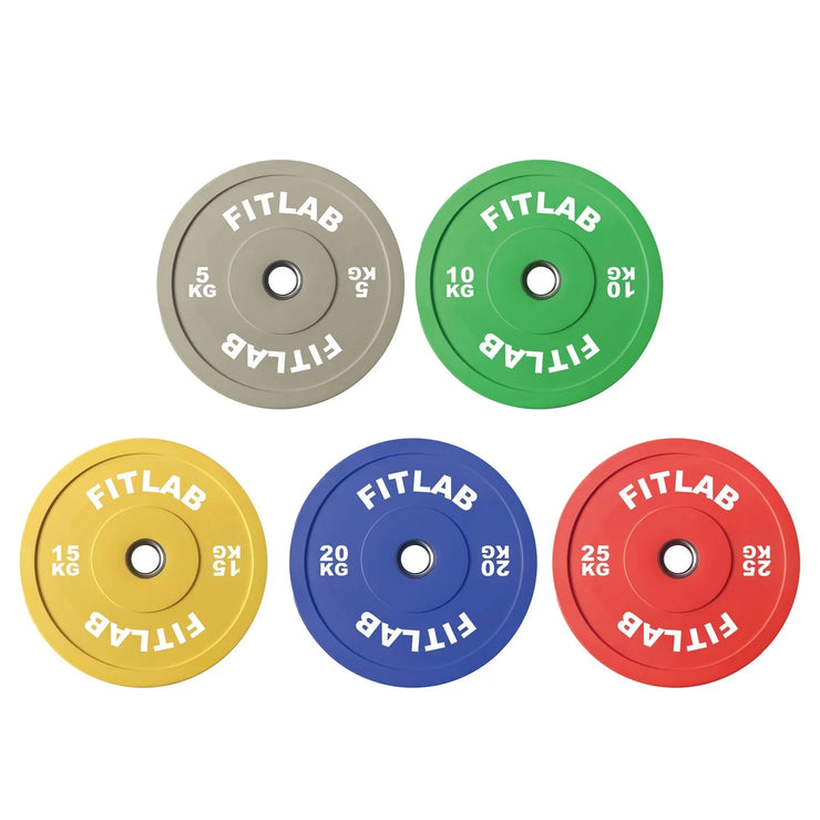 Shop FITLAB premium coloured bumper plates for weightlifting and strength training. Buy Olympic weights now at Elite Fitness Equipment Store in Australia.