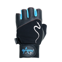 Rappd - G force Leather Gloves With Wrist Wrap Blue